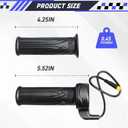 Full Twist Throttle Grip for Electric Bike 12V72V, 3-Pin Waterproof Universal Ebike Throttle, Fits 22.2mm Handlebar for E-Bike, Scooter, Trike