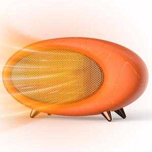 Lmkeji Space Heater, 600W Small Desk Heater for Indoor Use,Fast Safety Personal Desktop Heaters for Bedroom Table Home Office(Orange)
