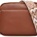 Small Crossbody Bags for Women Vegan Leather Adjustable Strap Shoulder Handbag, Multi-Pocket Small Purse Shoulder Handbag (Brown)