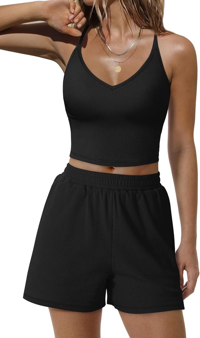 Sampeel Two Piece Sunner Outfits 2 Piece Sets 2025 Black, M  Sampeel Two Piece Sunner Outfits 2 Piece Sets 2025 Black, M