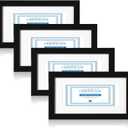 Namalu 5 x 10 Inch Black Business License Frame Bulk Set of 4 Includes 4 Certificate Document Frames and 4 Mats for Business License Document Display Attached for Wall Desktop Tabletop