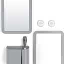 U Brands Locker Accessories Kit, Back to School Essentials, Grey, 6-Piece, Includes Whiteboard, Mirror and Organizing Supplies