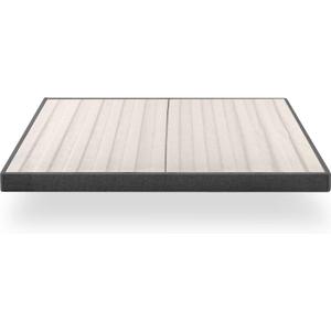 ZINUS Upholstered Metal and Wood Box Spring, 4 Inch Mattress Foundation, Easy Assembly, Fabric Paneled Design, Queen, Grey ZINUS Upholstered Metal and Wood Box Spring, 4 Inch Mattress Foundation, Easy Assembly, Fabric Paneled Design, Queen, Grey