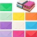 100 Pack Mini Envelopes with Colorful Blank Note Cards Small Self-Adhesive Envelopes Small Business Card Envelopes(4 x 2.7 Inches, 10 Colors) (Multicolored)