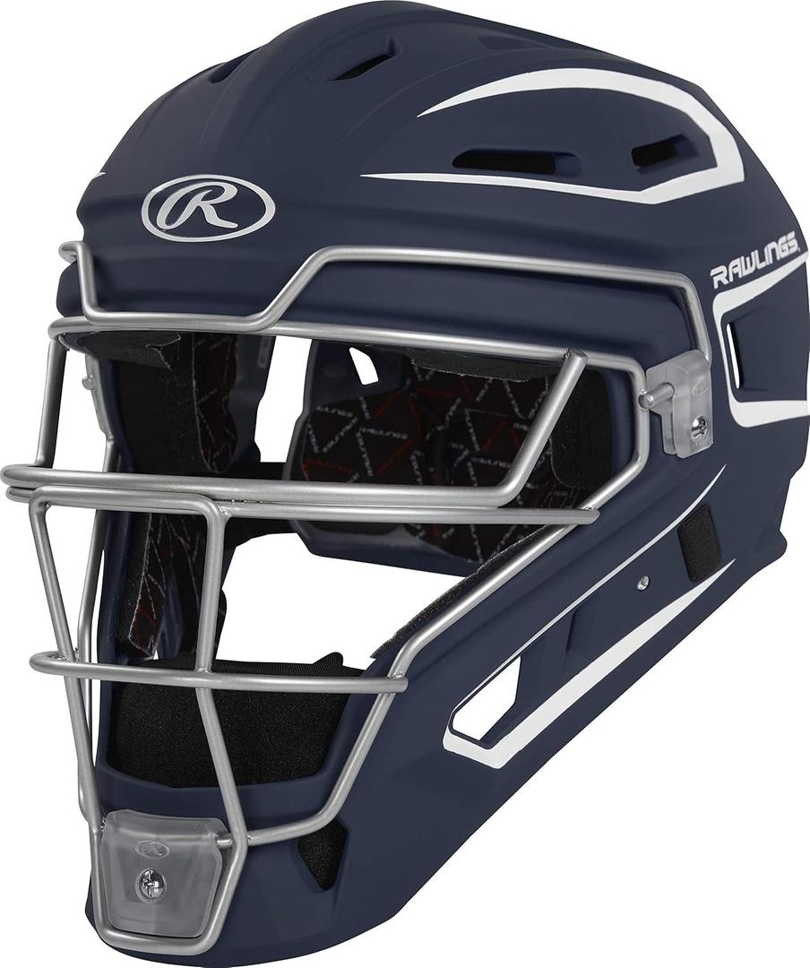 Rawlings | VELO 2.0 Catcher's Helmet | Baseball | Junior (6 1/2" - 7") | Navy/White