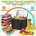 VZZNN Set of 10 XL-Large Insulated Reusable Grocery Bags with Zipper and Handles, Foldable Washable Heavy Duty Cooler Totes for Hot or Cold Food Delivery, Groceries, Catering, Travel, and Shopping, 16.1 x 10.2 x 13 inches