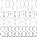 WEBEEDY 50 Pcs Hanging Hook for Kiln High Fire High Temperature Resistant Wire Jump Ring Hanging Hooks for Pendant, Ceramic Ornaments, Fusing in Glass