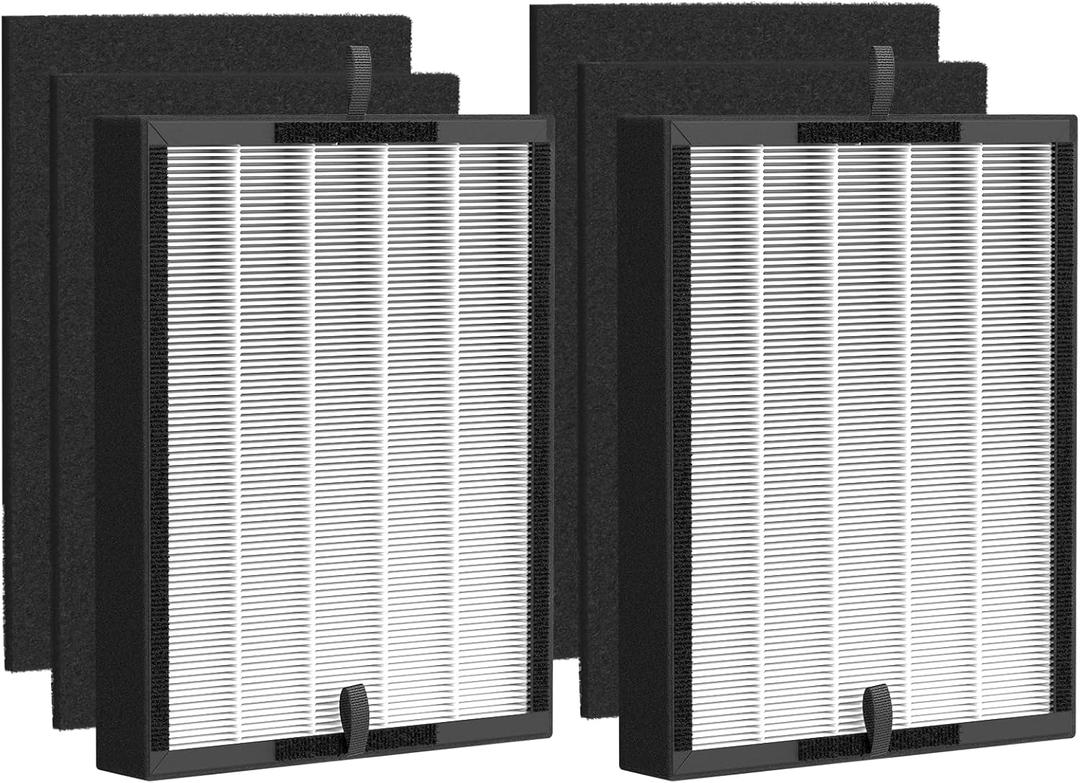 45i Replacement Filter Compatible with A-len BreatheSm-art Flex Bh400 & 45i Pure Air Purifier, Compared # B4-Fresh/FL40-Silver-Carbon, 2 Pack 3-in-1 HEPA Filter + 4 Pcs Activated Carbon Pre Filter