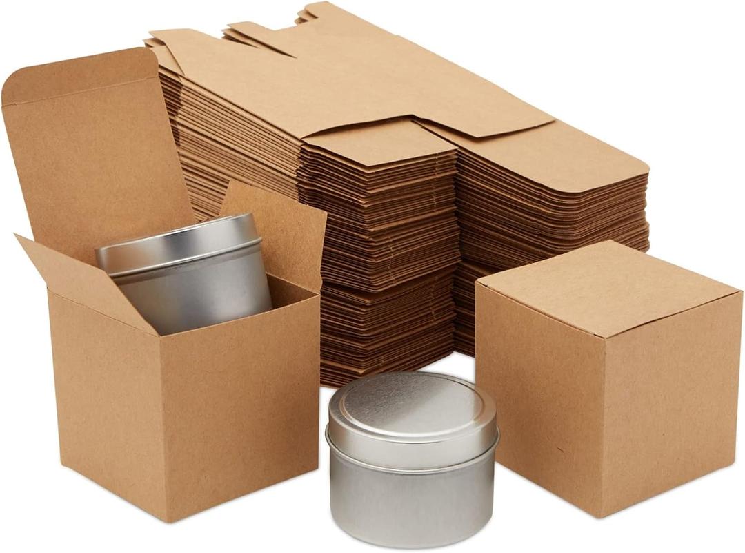 Juvale Bridesmaid Proposal Box - 100 Pack, Brown, 3 x 3 x 3 Inches - Mini Gift Boxes with Lids for Cookie & Candy