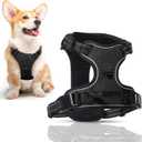 No-Pull Dog Harness with 2 Leash Clips & Back D-Ring | Reflective Strips, Adjustable Soft Padding for Medium/Large Dogs | Breathable Anti-Choke Design (Black, Size L)