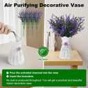 4-in-1 Scented Faux Lavender Vase Set - 4 Purple Artificial Flower Stems, Plastic Hollow Out Vase, Odor Absorbing Nano Mineral Crystal Beads, Lavender Scent Granules for Home Decor Air Refresh