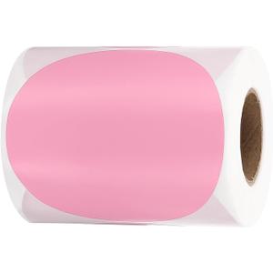 PATIKIL 4 Inch Round Thermal Label Stickers, 300Pcs Circle Direct Thermal Sticker Labels Self-Adhesive Thermal Printer Stickers for Business Classroom Office, Pink
