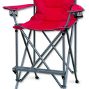 Extra Tall Folding Chair - Bar Height Director Chair for Camping, Home Patio and Sports - Portable and Collapsible with Footrest and Carrying Bag - Up to 300 lbs Weight Capacity (Red)