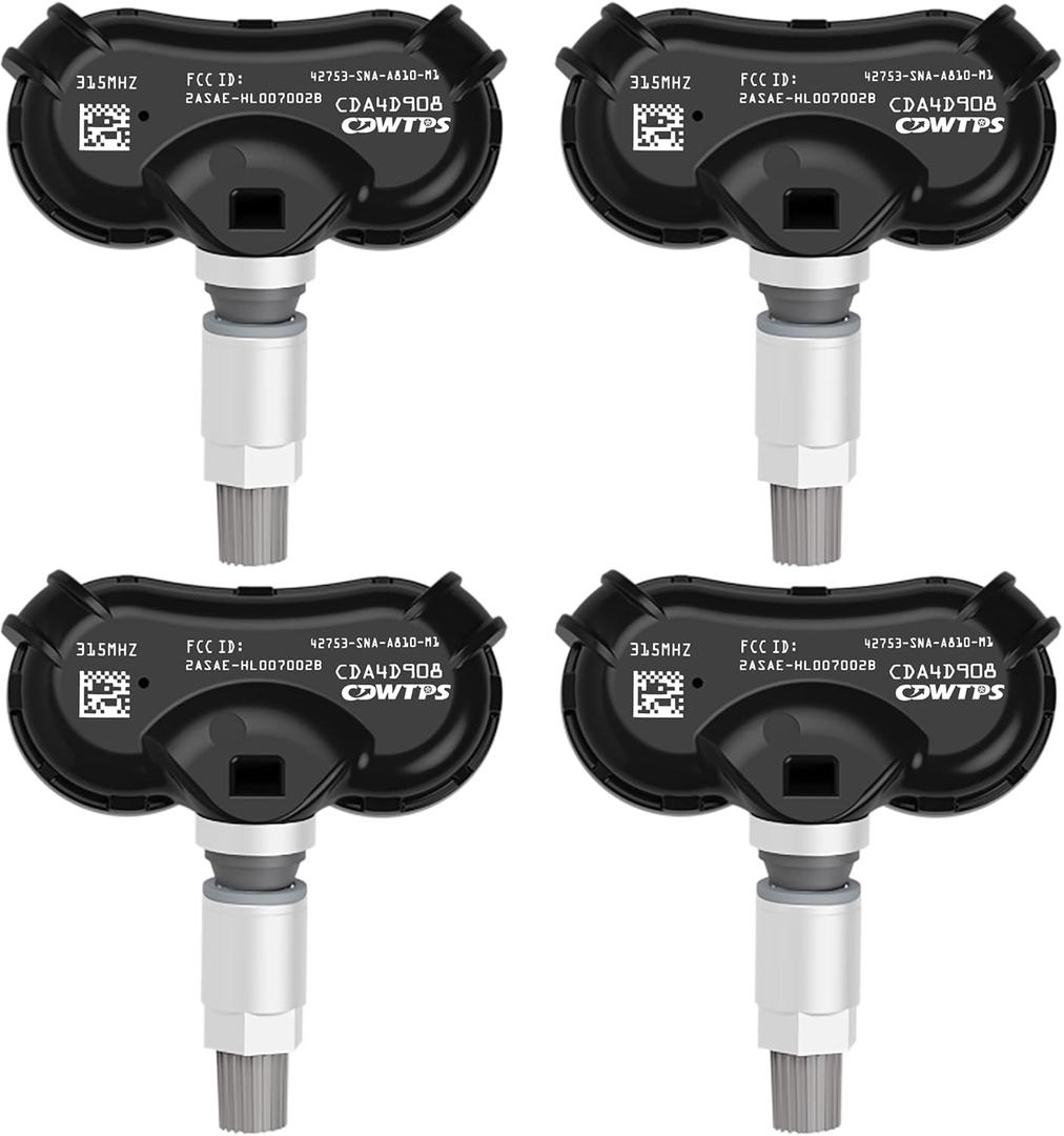 CDWTPS TPMS Sensor, 315MHZ Tire Pressure Monitor System 4-Pack for 2008-2017 Honda |Acura Replace#42753SNAA81.42753SNAA83.42753TR3A81