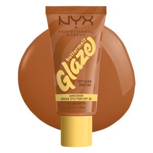 NYX PROFESSIONAL MAKEUP Buttermelt Glaze Soft Glow Skin Tint + SPF 30, Up To 12HR Wear, 05 Chai Butta (1.01 Fl Oz (Pack of 1))