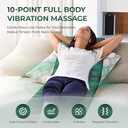 Full Body Massage Mat with Heat, Detachable Massager Pad Deep Tissue Pain Relief,10 Vibrating Motors and 9 Speed Settings for Relaxation at Home or Office