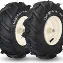 13x5.00-6" Tiller Tire and Wheel, 1" Axle Size, 3-1/8" Centered Hub, 13x5-6 Super Lug Tractor & Trencher Tire Replacement