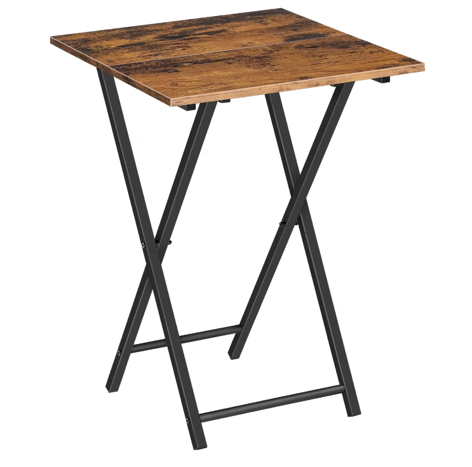 HOOBRO Folding TV Tray Table, Wooden TV Tray, Portable Sofa Side Table