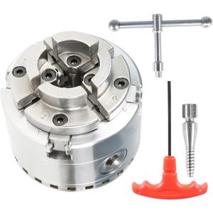 Findmall 2-3/4 Inch 4 Jaw Self-Centering Keyed Lathe Chuck Set Wood Lathe Chuck with 1-Inch x 8TPI Thread