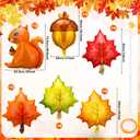 2 x Hungdao 24 Pcs Thanksgiving Balloons Fall Maple Leaf Pine Cones Squirrel Balloons Autumn Harvest Theme Party Decoration for Thanksgiving Party Supply Baby Shower Birthday Wedding Decor