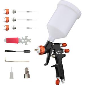 UltimatePro HVLP Spray Paint Gun Kit for Automotive, Furniture, and Marine Applications, Premium Gravity Feed Body Repair Paint Spray Guns for Cars, 1.3mm, 1.7mm, 2.0mm Nozzles