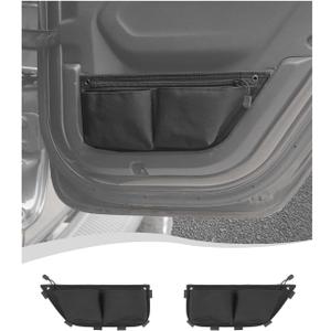 Hoolcar Rear Door Storage Pockets, Door Side Organizer Bag Door Net Pocket Replacement Compatible with Jeep Wrangler JL JLU & Gladiator JT 2018-2025, Interior Storage Expansion Accessories, 2PCs