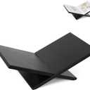 PUERSI Open Display Stand, Wooden Large Book Holder, Coffee Table Stand, Wood Easel for Magazine, Art, Cook Book, Bible, Quran - Black