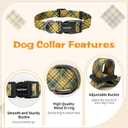 2 x Kazazoo Dog Collar Cute and Soft Nylon Puppy Collar for Boy and Girl, Adjustable Dog Collars for Small Medium Dogs, Yellow&Blue Plaid-S