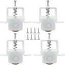4-Pack Sliding Screen Door Rollers Replacements Hardware with Spring-Loaded Design, White Plastic Housing, Steel Ball Bearing, 1 inch Diameter Replaces B 691 and B 695 Used on Both Top and Bottom