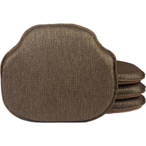 Klear Vu Gripper Omega Non-Slip Windsor Chair Cushions with Skid-Proof Seat Pad for Dining Room, Kitchen, and Office Use, 16x15 Inches, 4 Count (Pack of 1), Chestnut