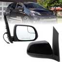 Lqtio Right Passenger Side Mirror Compatible With 2015 2016 2017 2018 2019 2020 Toyota Sienna With Manual Folding Power Glass Black Replace#87910-08140(3Pins)