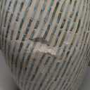 Linon Ivory and Blue Capiz Drum Tylin Accent Table