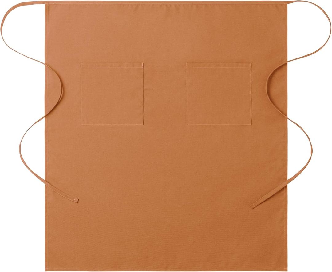 Bistro Waist Apron with Dual Pockets  Adjustable Long Chef Apron for Kitchen, Restaurant & Caf (Pecan)
