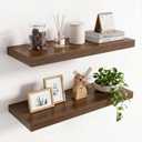 Natural Homi 40in Floating Shelves for wall Set of 1, Walnut Wall Mounted Shelf 9.3in Deep for Wall Decor, Hanging Shelf 1.5in Thick for Living Room, Bedroom, Bathroom, Kitchen, Office