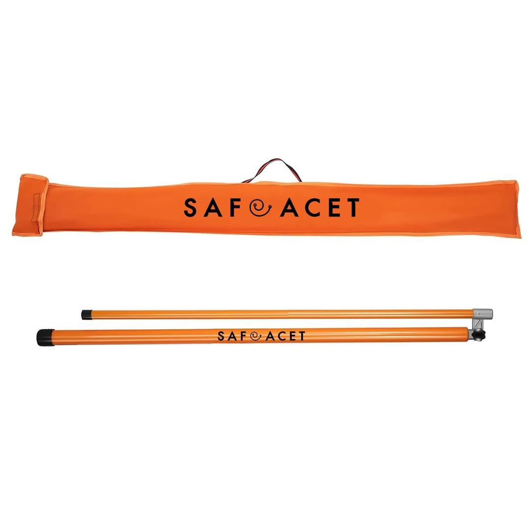 15 ft Height Stick for Semi Trucks, Telesopic Load Height Measuring Sticks with Portable Bag & Folding Cross Pole, Heavy Duty Haul Carrier Essential Tool for Oversize Trailer, Car Haulers
