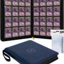 X PRO 1000+ Card Binder - Comes with 200 Card Sleeves | Compatible with TCG, Sports, MTG & More - Ringless Trading Card Binder | 1000 Pockets | TCG Binder (Midnight Blue)