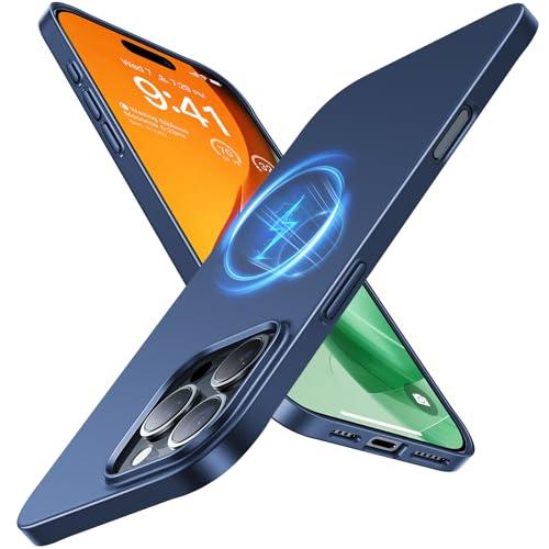 TORRAS Magnetic Slim Fit for iPhone 16 Pro Case 6.3 inch, Ultra-Thin 16 Pro Case Compatible with MagSafe, Lightweight Matte Anti-Scratch Hard PC Cover Phone Case for iPhone 16 Pro OriginFit, Blue