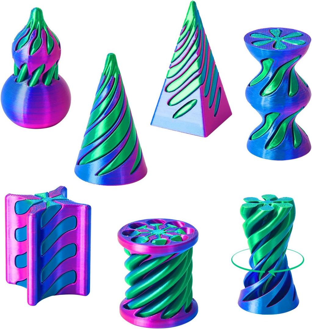 6 Pack Spiral Cone Fidget Toys - Impossible Cone 3D Printed Impossible Pyramid Pass Through 3D Printed Toy Mini Sensory Toy for Stress Relief Anxiety, Desktop Decoration Gifts for Adults Teens Kids