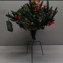 20-Inch Pre-Lit Artificial Christmas Tree, Berry & Pinecone Decor - Battery Operated Urn Filler for Porch, Yard, Tabletop Outdoor Holiday Decoration