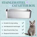 Gerrii 3 Pack Large Stainless Steel Litter Box,23.6 x 15.7 x 5.9''