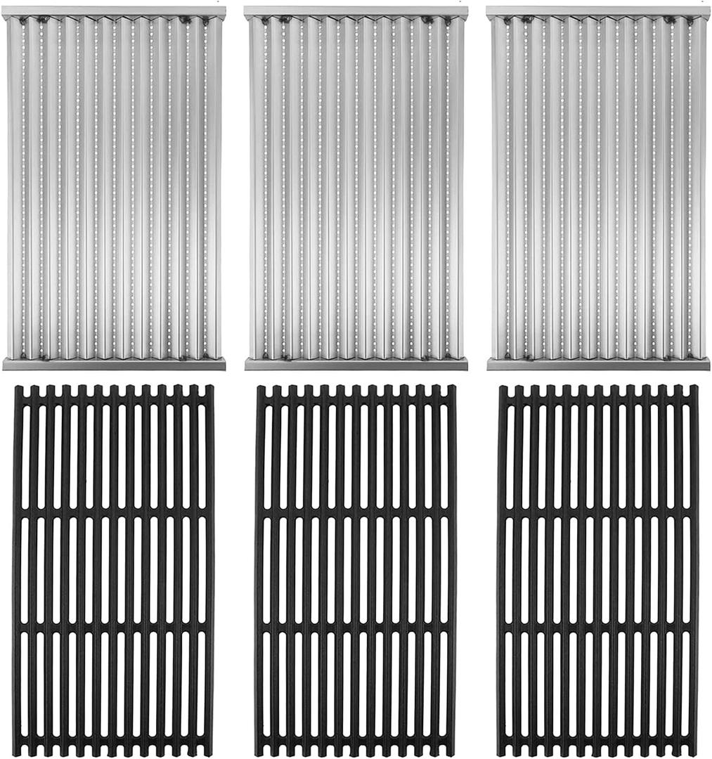 17" x 9 1/2" Cooking Grates & Grill Emitter Plate Replacement Kit for Charbroil TRU-Infrared 463257520 463255721 463242715 463242716 463276016 466242715 463255020 466242816, G533-0009-W1 G533-2200-W1