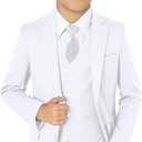 Boys Suit for Kids Tuxedo Suits for Wedding Formal Suit Set Toddler Boy Dress Outfit with Shirt and Tie (14 Years, White)