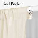 KGORGE Linen Sheer Curtains for Bedroom, Shabby Chic Rustic Farmhouse Ruffled Curtains Privacy Drapes for Party Backdrops Church Stage Living Room, Beige, W52 x L95 inches, 2 Panels