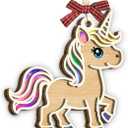 Rainbow Unicorn Ornament 2025, Birthday, for Kids, Teen Girls, Wooden Ornaments for Christmas Decorations, Animal Lovers Gift Ideas, Unicorn Gifts for Women Friends