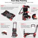 330LB Folding Hand Truck Heavy Duty Carrying, Combination of Four Wheels and Two Wheels Convertible Dolly Cart with Retractable Handle Dolly for Moving Office Carts.