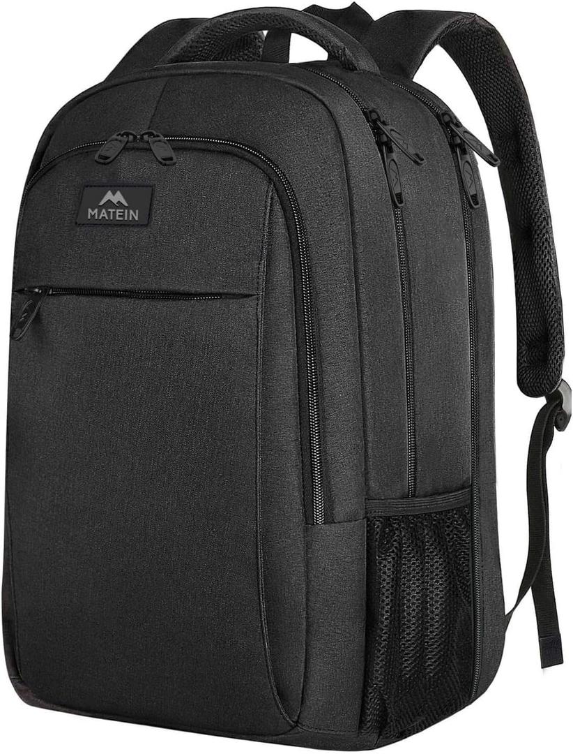 MATEIN Extra Large Travel Backpack, TSA Friendly 18.4 Inch Laptop Backpack, Anti Theft Flight Approved Business Work College Computer Backpack Big Bag for Women Men, Black