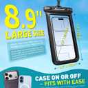 Hiearcool Waterproof Phone Pouch, Universal Case Compatible for iPhone 17 16 15 14 13 Pro Max Plus Up to 8.9", IPX8 Beach Travel Essentials-Black-2 Pack