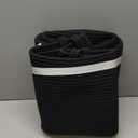 Cotton Rope Laundry Hamper Basket, 65L Woven Large Laundry Basket, Tall Dirty Clothes Hamper for Storage Blankets, Toys in Bedroom, Living Room Organizing-Collapsible-Black