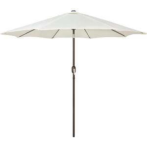 Blissun 9' Outdoor Patio Umbrella, Outdoor Table Umbrella, Yard Umbrella, Market Umbrella with 8 Sturdy Ribs, Push Button Tilt and Crank (Grey)