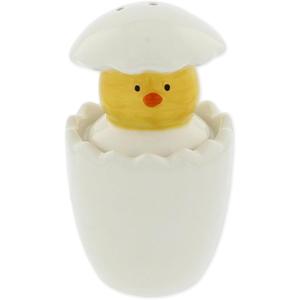 The Bridge Collection 3.75" Hatching Chick Salt and Pepper Shaker Holder Set - 2 Piece Set - White Kitchen Items - Fun Salt and Pepper Shakers for Cottage, Vintage, or Farmhouse Decor